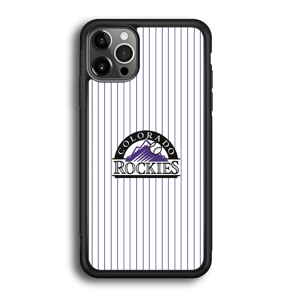 Baseball Colorado Rockies MLB 002 iPhone 12 Pro Case-Phone Case-Rubber Black (2D Case)-Altracase