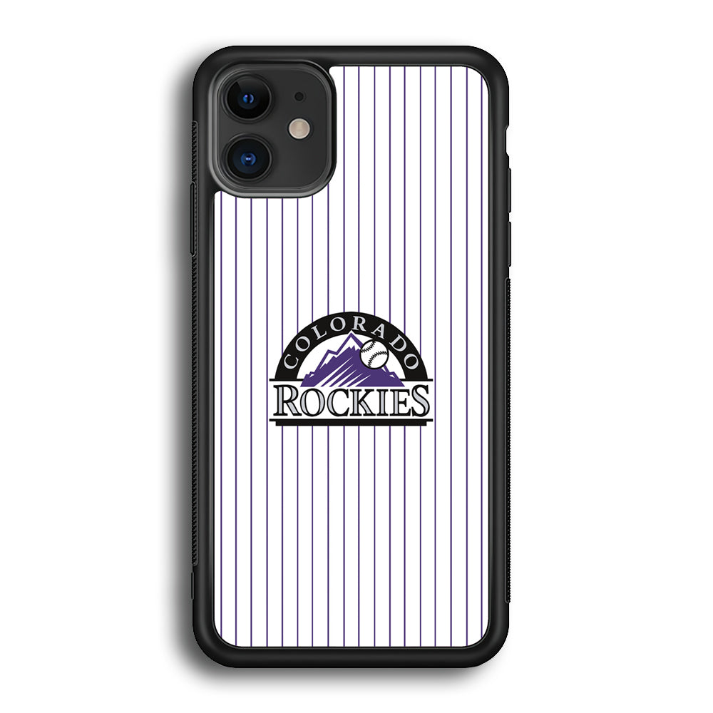 Baseball Colorado Rockies MLB 002 iPhone 12 Case-Phone Case-Rubber Black (2D Case)-Altracase