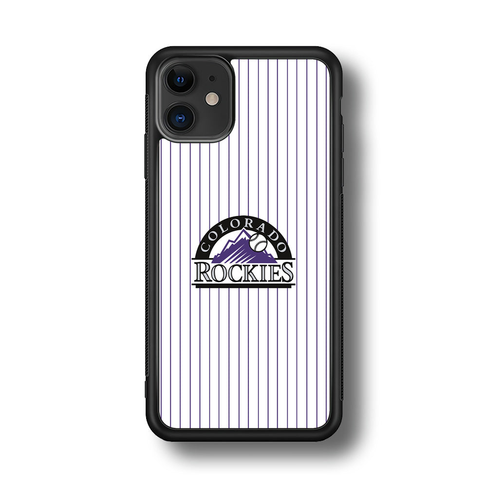 Baseball Colorado Rockies MLB 002 iPhone 11 Case-Phone Case-Rubber Black (2D Case)-Altracase