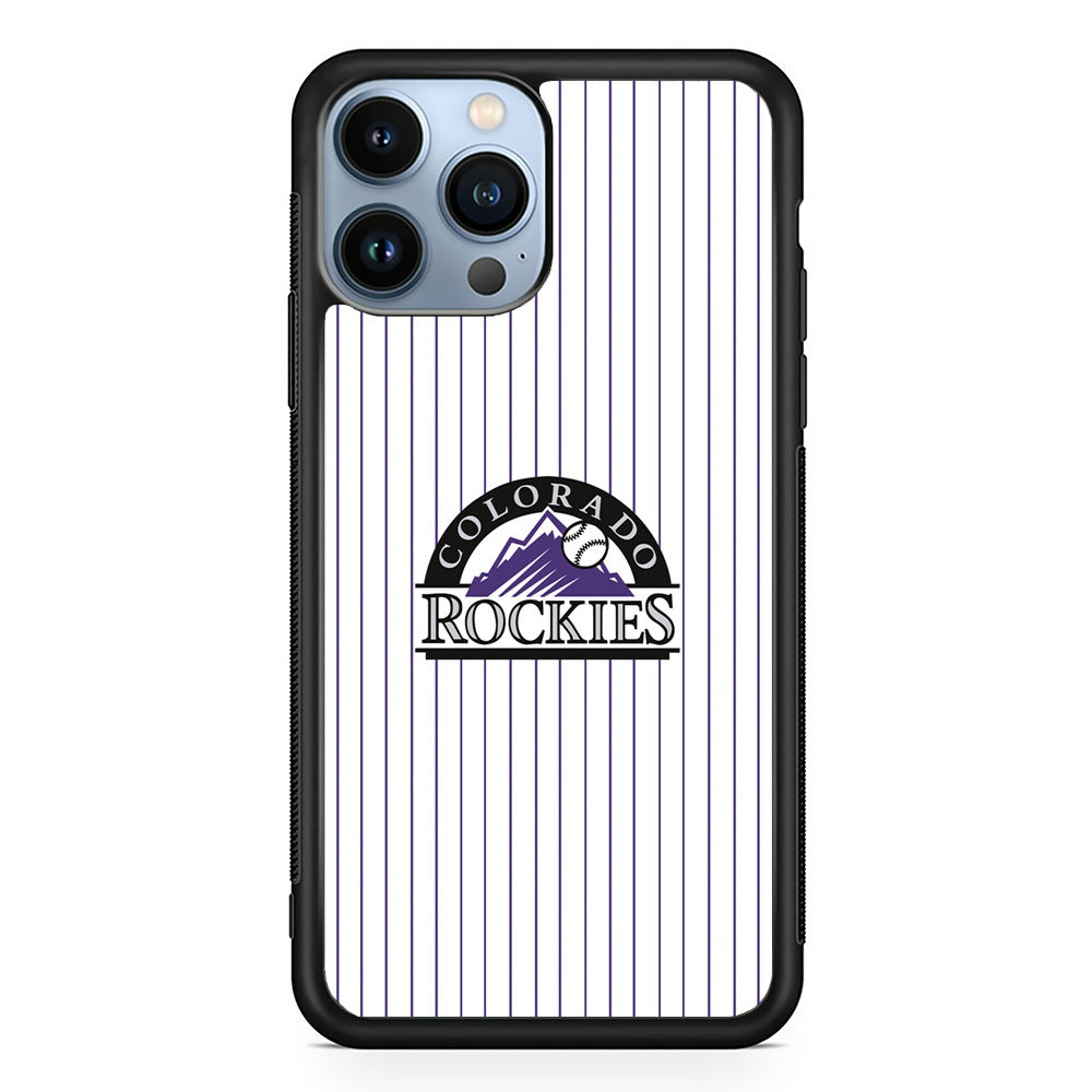 Baseball Colorado Rockies MLB 002 iPhone 15 Pro Case-Phone Case-Rubber Black (2D Case)-Altracase