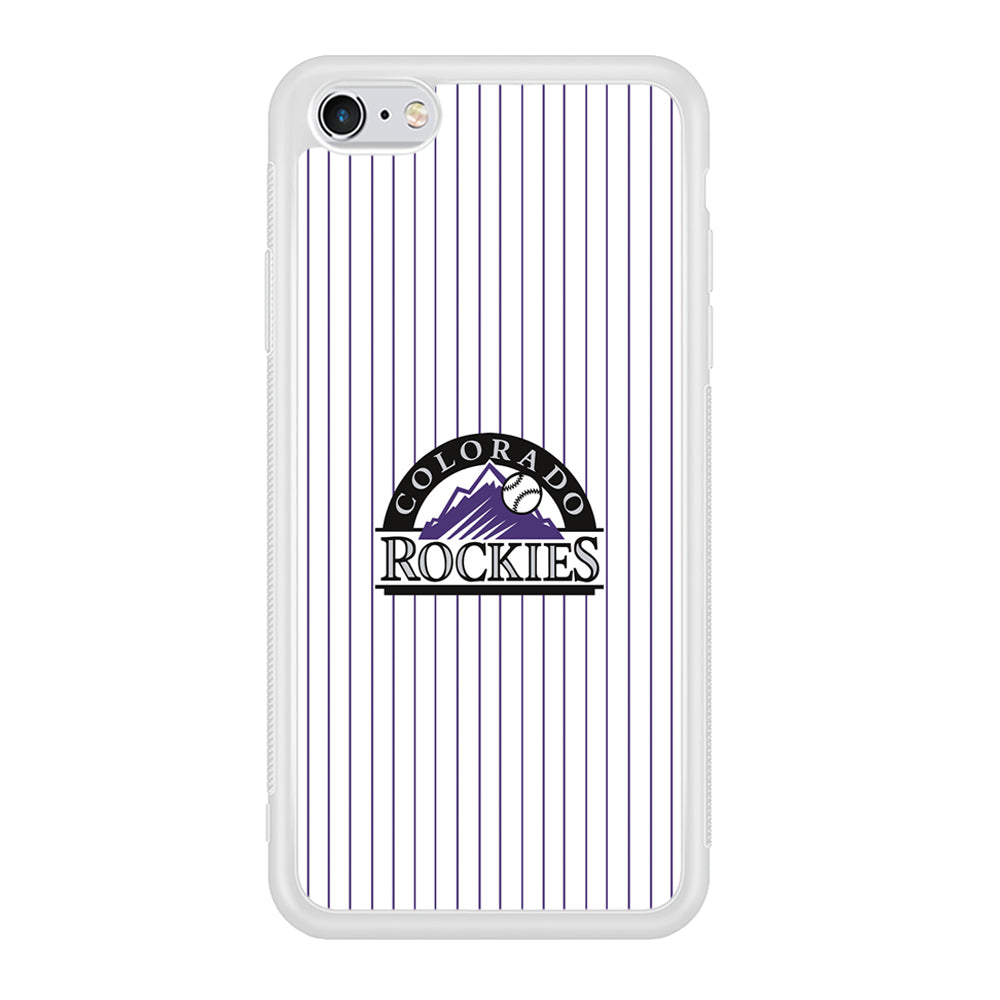 Baseball Colorado Rockies MLB 002 iPhone 6 Plus | 6s Plus Case-Phone Case-Rubber White (2D Case)-Altracase