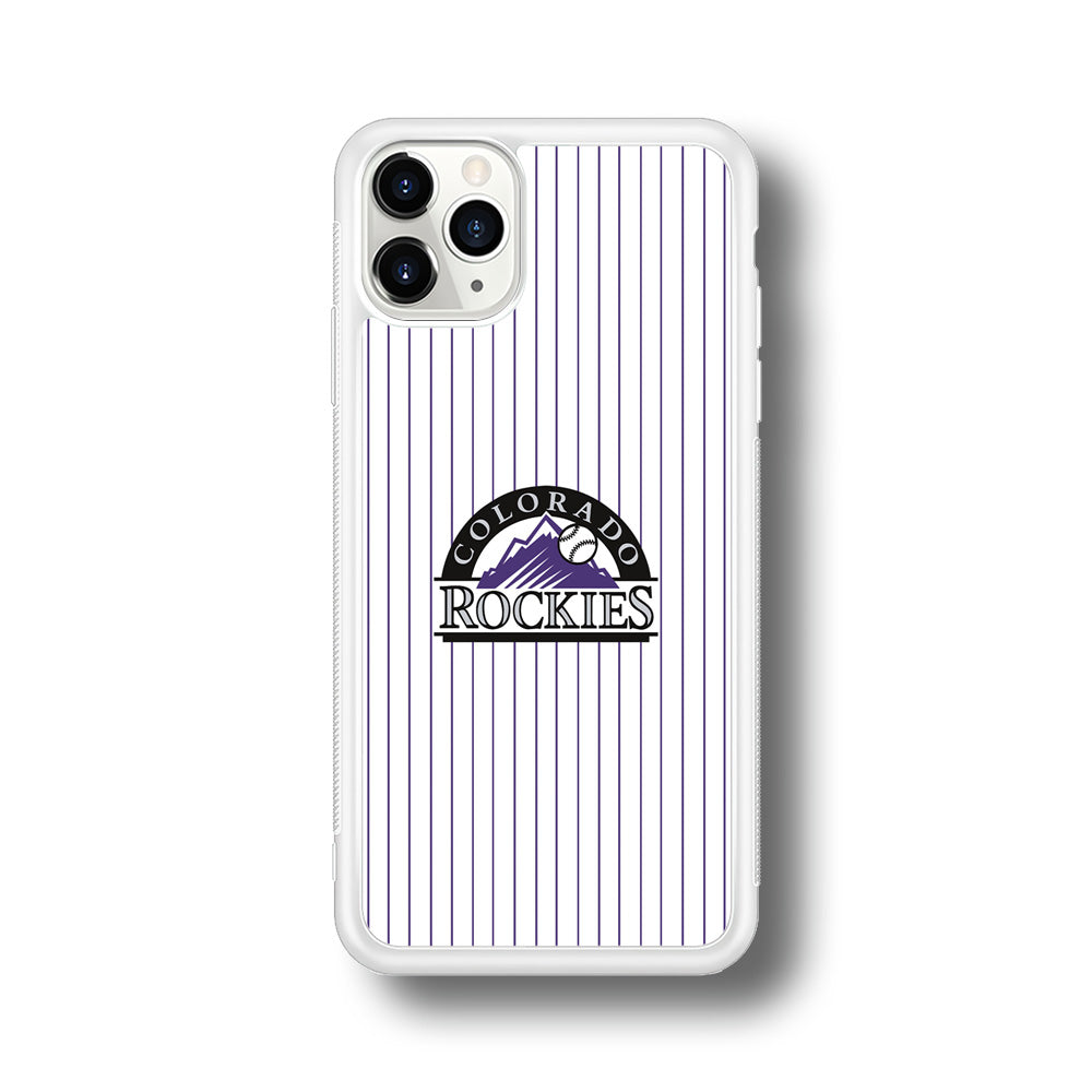 Baseball Colorado Rockies MLB 002 iPhone 11 Pro Case-Phone Case-Rubber White (2D Case)-Altracase