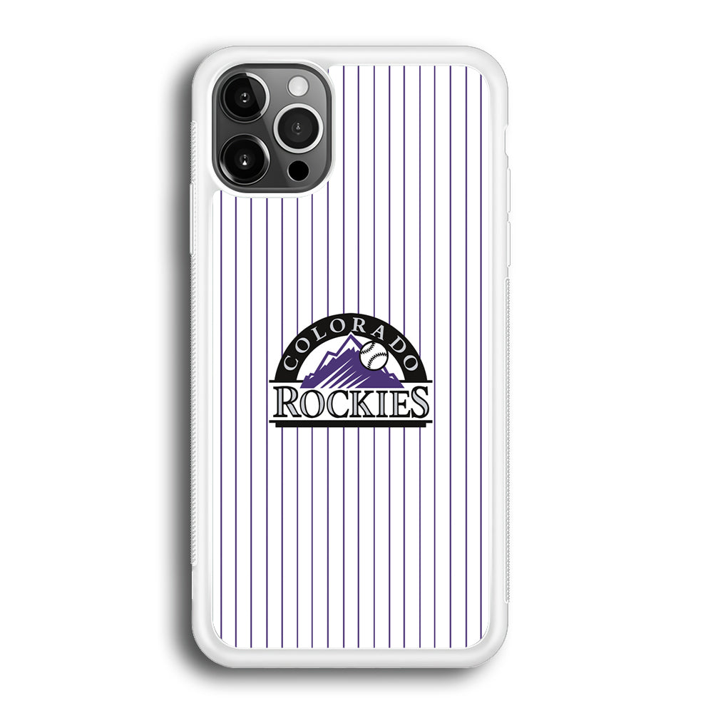 Baseball Colorado Rockies MLB 002 iPhone 12 Pro Case-Phone Case-Rubber White (2D Case)-Altracase