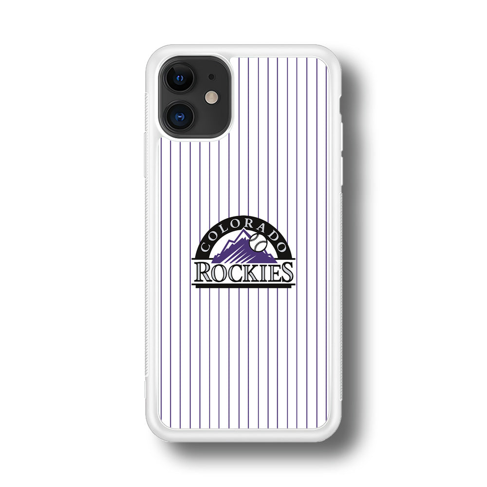 Baseball Colorado Rockies MLB 002 iPhone 11 Case-Phone Case-Rubber White (2D Case)-Altracase