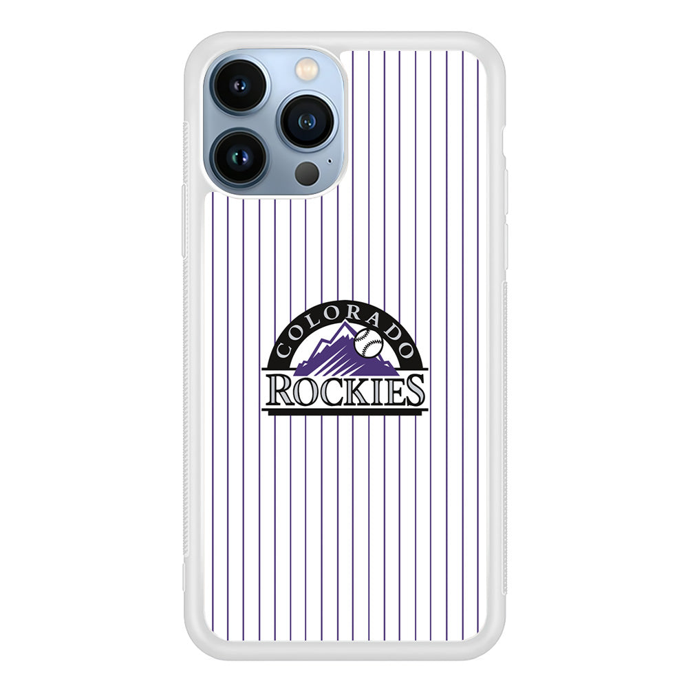 Baseball Colorado Rockies MLB 002 iPhone 15 Pro Case-Phone Case-Rubber White (2D Case)-Altracase