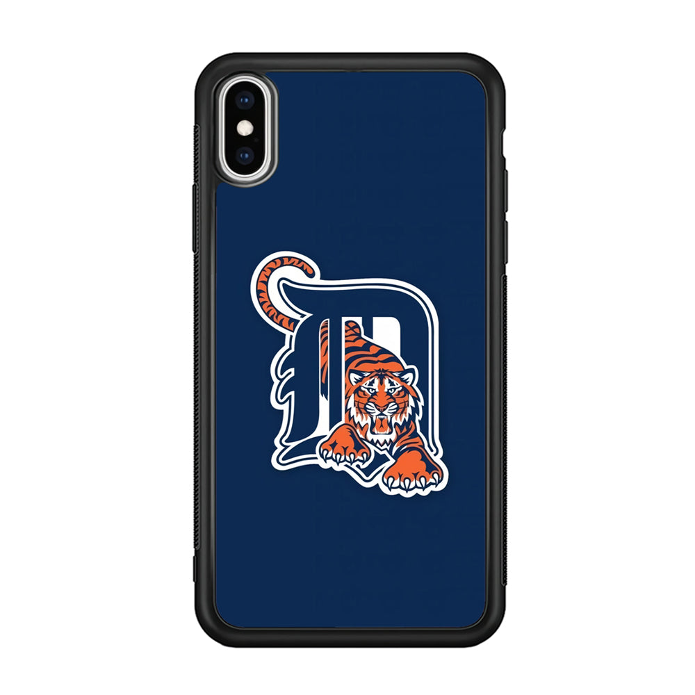 Baseball Detroit Tigers MLB 001 iPhone Xs Max Case-Phone Case-Rubber Black (2D Case)-Altracase
