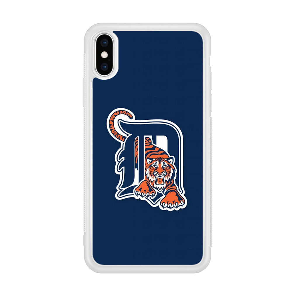 Baseball Detroit Tigers MLB 001 iPhone Xs Max Case-Phone Case-Rubber White (2D Case)-Altracase