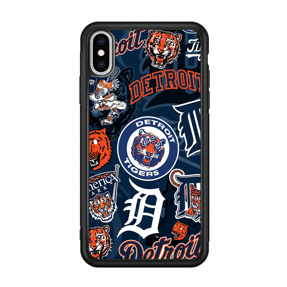 Baseball Detroit Tigers MLB 002 iPhone Xs Case-Phone Case-Rubber Black (2D Case)-Altracase