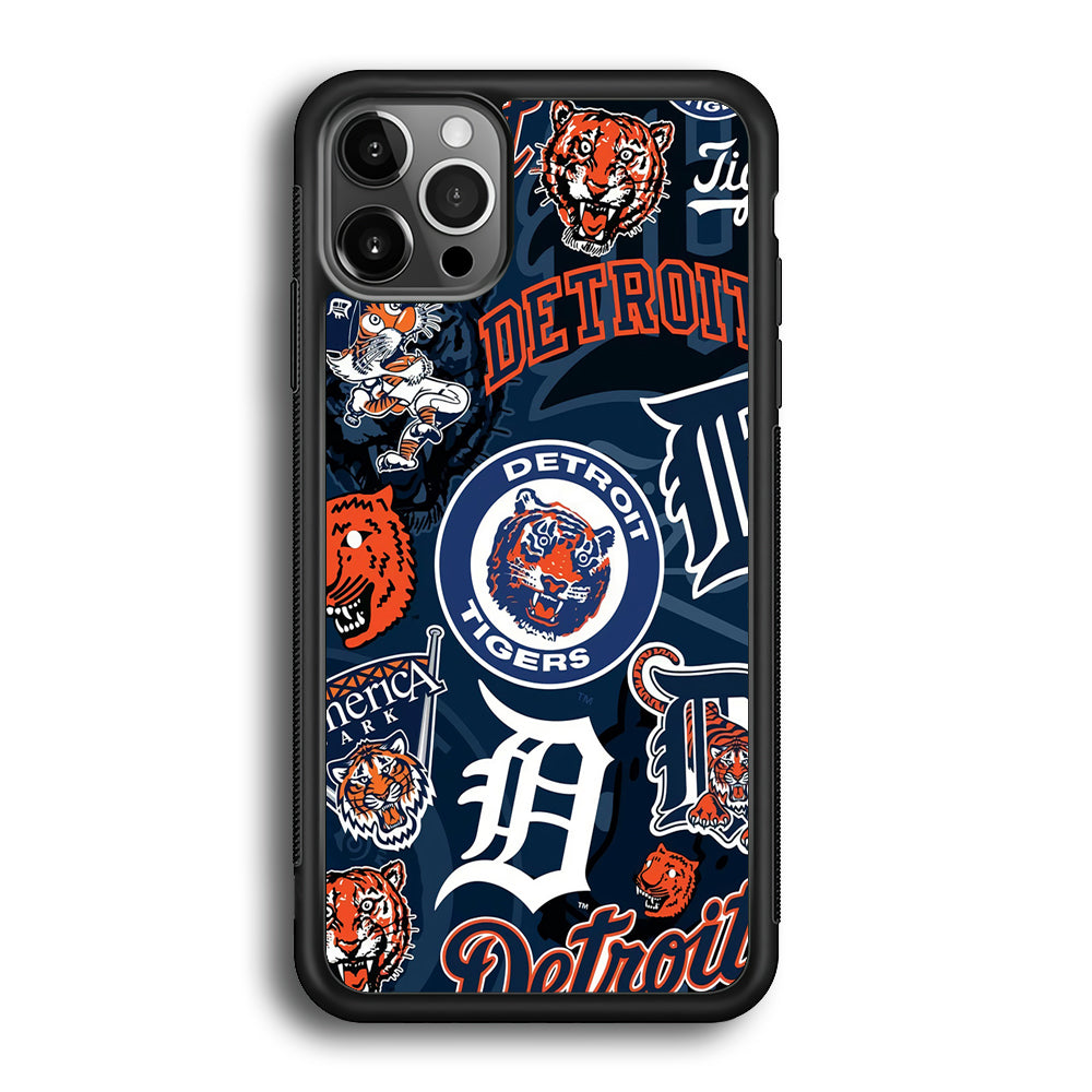 Baseball Detroit Tigers MLB 002 iPhone 12 Pro Case-Phone Case-Rubber Black (2D Case)-Altracase