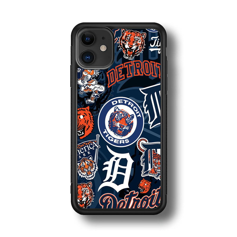 Baseball Detroit Tigers MLB 002 iPhone 11 Case-Phone Case-Rubber Black (2D Case)-Altracase