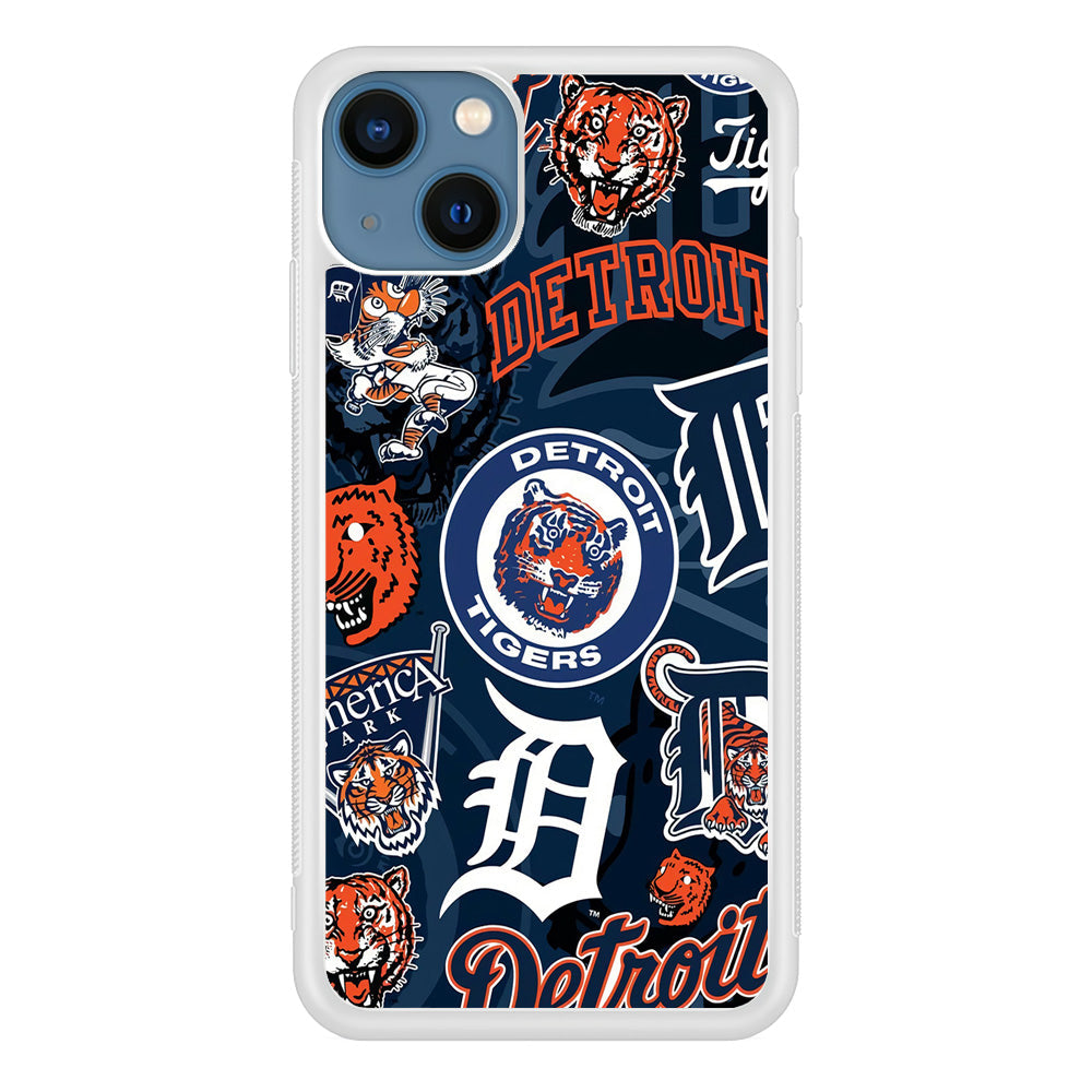 Baseball Detroit Tigers MLB 002 iPhone 13 Case-Phone Case-Rubber White (2D Case)-Altracase