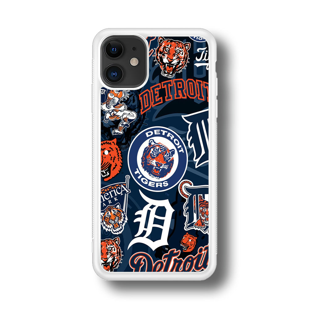 Baseball Detroit Tigers MLB 002 iPhone 11 Case-Phone Case-Rubber White (2D Case)-Altracase
