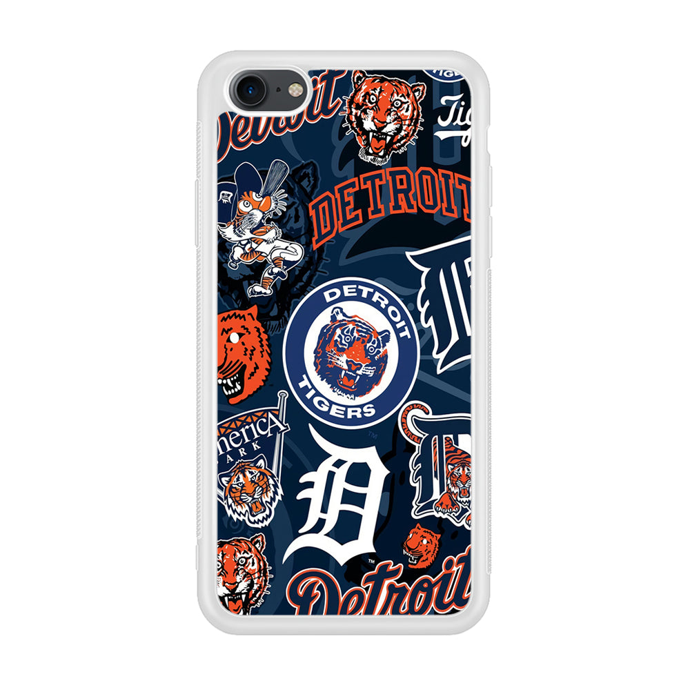 Baseball Detroit Tigers MLB 002 iPhone 7 Case-Phone Case-Rubber White (2D Case)-Altracase