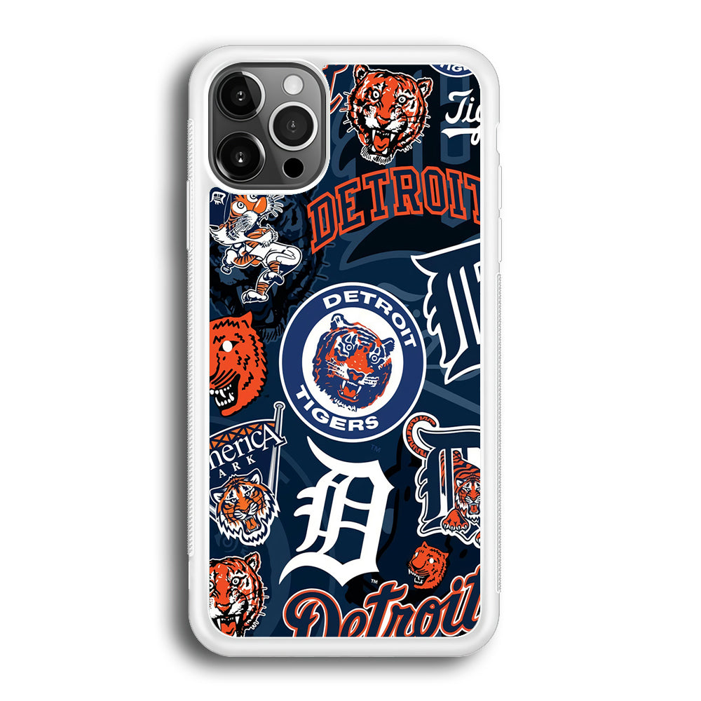 Baseball Detroit Tigers MLB 002 iPhone 12 Pro Case-Phone Case-Rubber White (2D Case)-Altracase