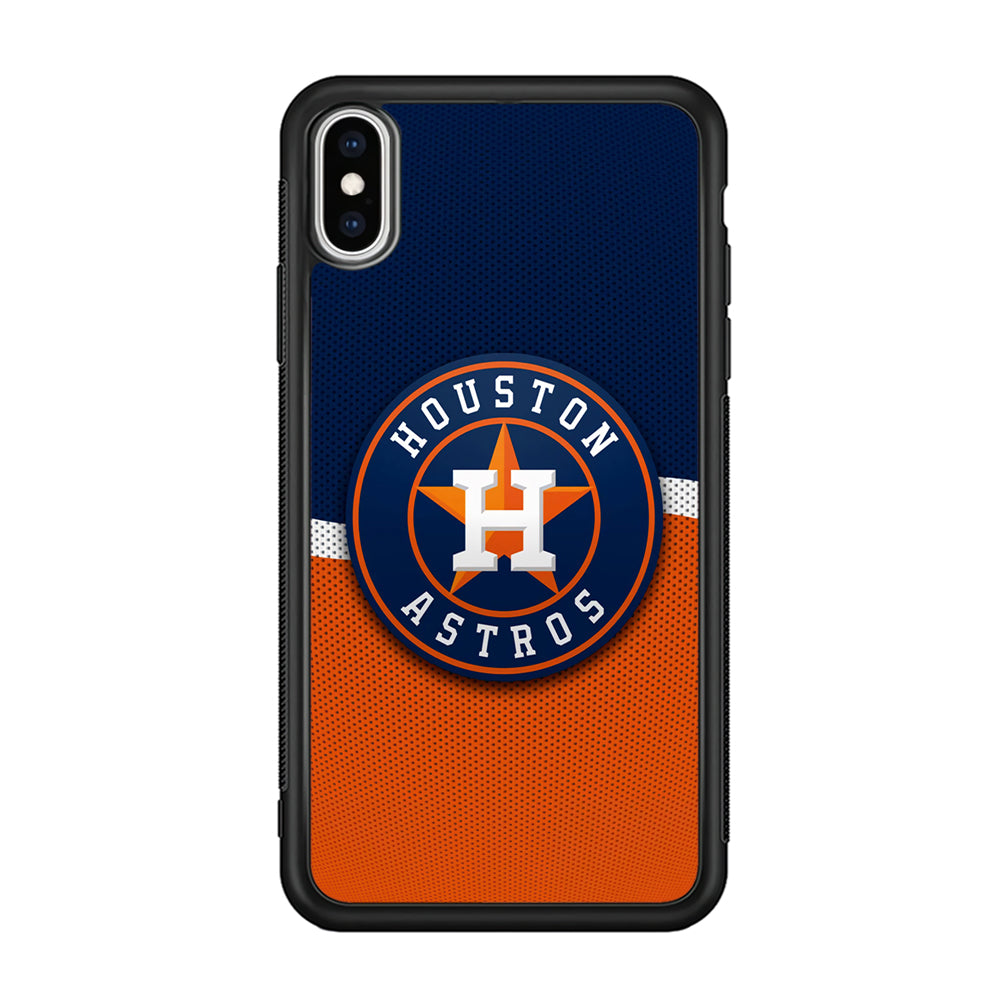 Baseball Houston Astros MLB 001 iPhone Xs Case-Phone Case-Rubber Black (2D Case)-Altracase