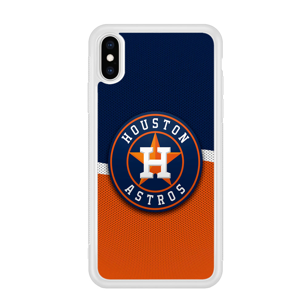Baseball Houston Astros MLB 001 iPhone Xs Case-Phone Case-Rubber White (2D Case)-Altracase