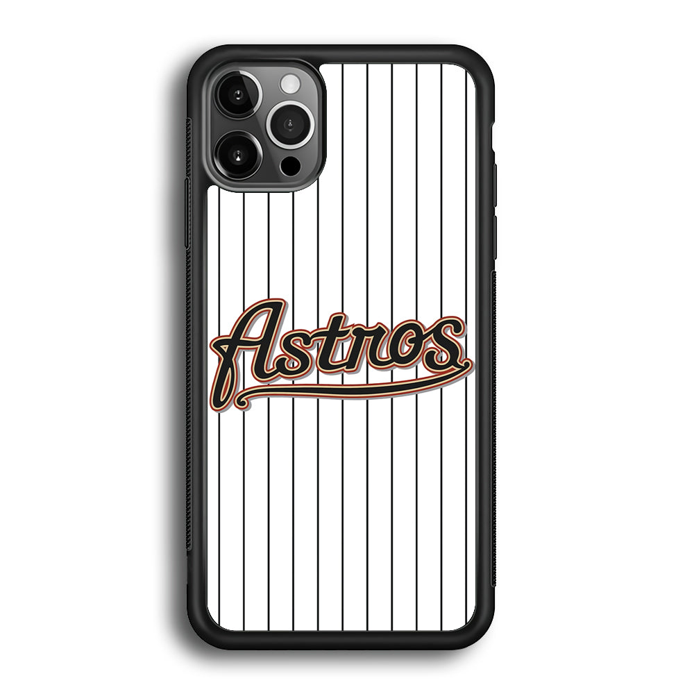 Baseball Houston Astros MLB 002 iPhone 12 Pro Case-Phone Case-Rubber Black (2D Case)-Altracase