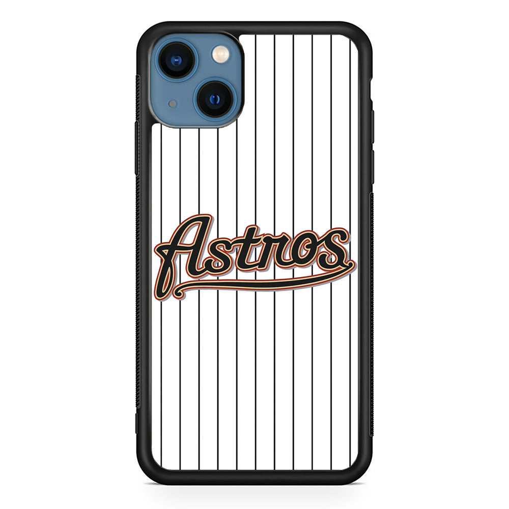 Baseball Houston Astros MLB 002 iPhone 13 Case-Phone Case-Rubber Black (2D Case)-Altracase