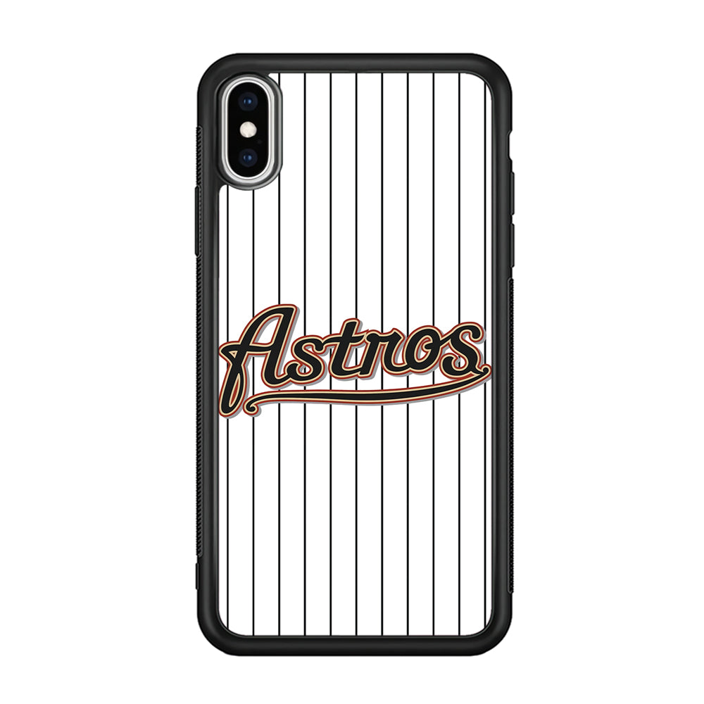 Baseball Houston Astros MLB 002 iPhone Xs Max Case-Phone Case-Rubber Black (2D Case)-Altracase