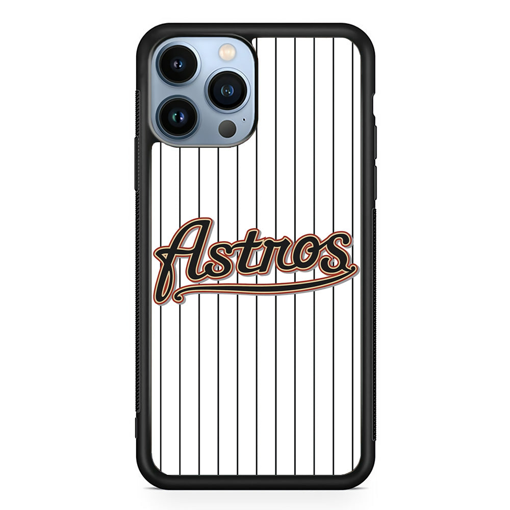 Baseball Houston Astros MLB 002 iPhone 15 Pro Case-Phone Case-Rubber Black (2D Case)-Altracase