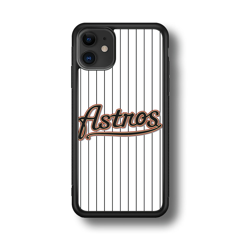 Baseball Houston Astros MLB 002 iPhone 11 Case-Phone Case-Rubber Black (2D Case)-Altracase