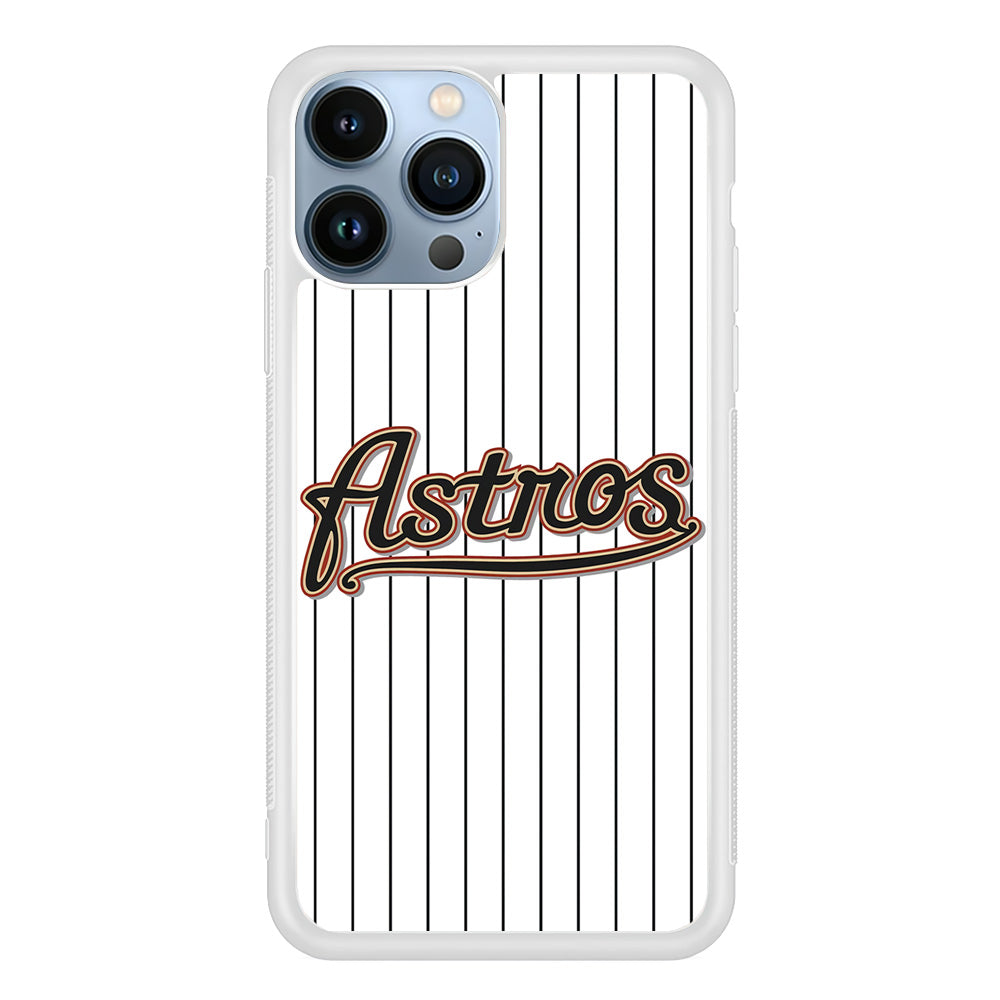 Baseball Houston Astros MLB 002 iPhone 15 Pro Case-Phone Case-Rubber White (2D Case)-Altracase