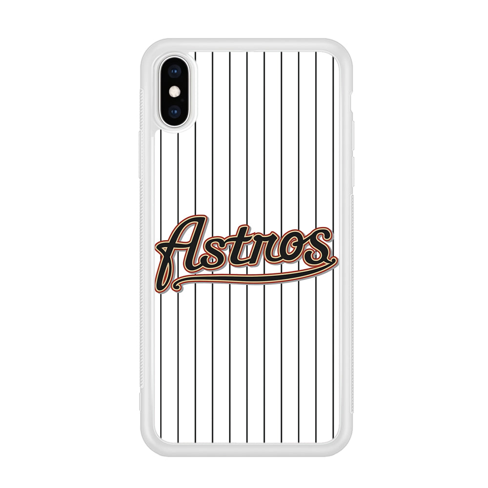 Baseball Houston Astros MLB 002 iPhone Xs Max Case-Phone Case-Rubber White (2D Case)-Altracase