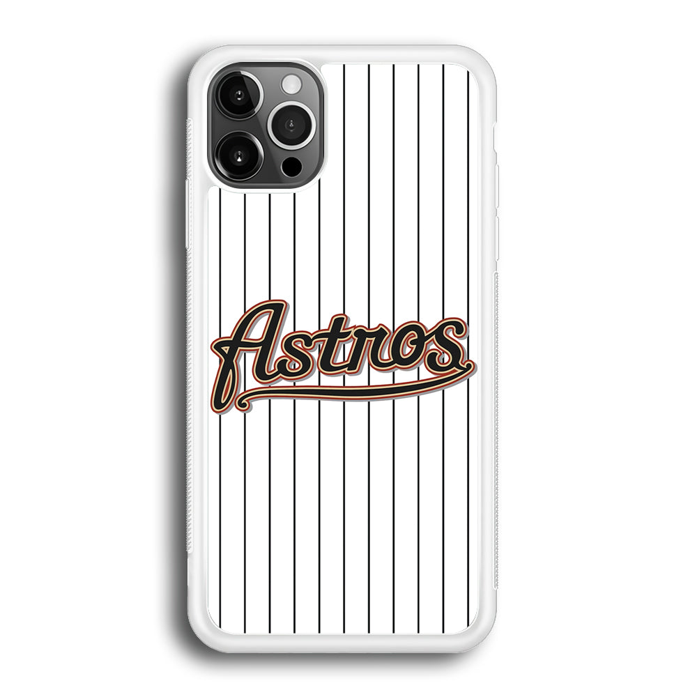 Baseball Houston Astros MLB 002 iPhone 12 Pro Case-Phone Case-Rubber White (2D Case)-Altracase