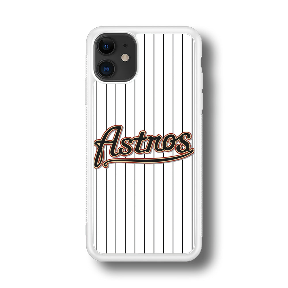Baseball Houston Astros MLB 002 iPhone 11 Case-Phone Case-Rubber White (2D Case)-Altracase
