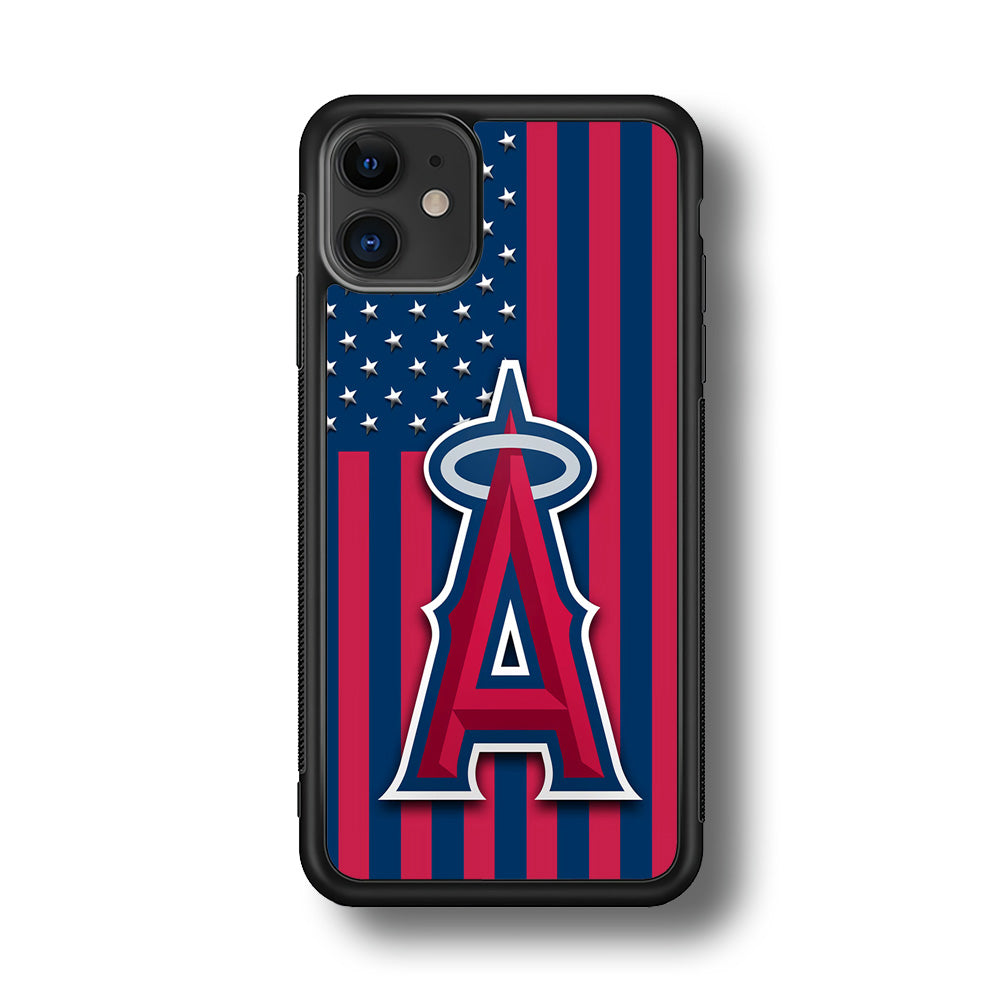 Baseball Los Angeles Angels MLB 001 iPhone 11 Case-Phone Case-Rubber Black (2D Case)-Altracase