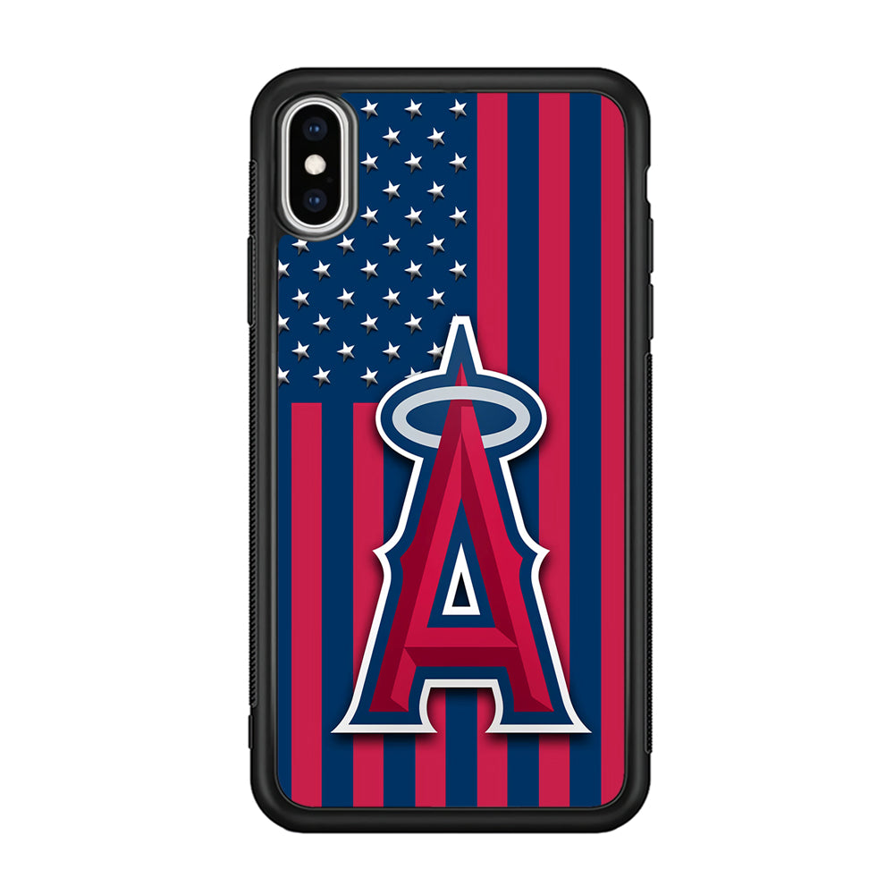 Baseball Los Angeles Angels MLB 001 iPhone Xs Max Case-Phone Case-Rubber Black (2D Case)-Altracase