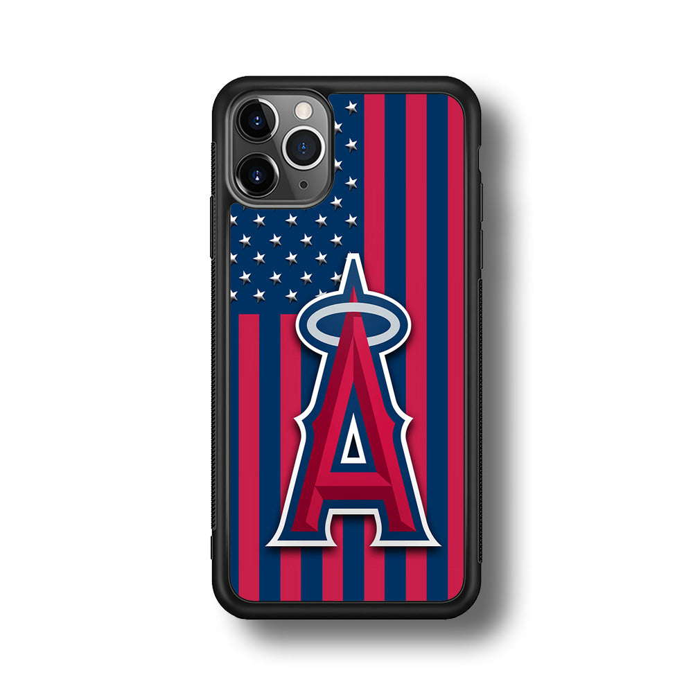 Baseball Los Angeles Angels MLB 001 iPhone 11 Pro Max Case-Phone Case-Rubber Black (2D Case)-Altracase