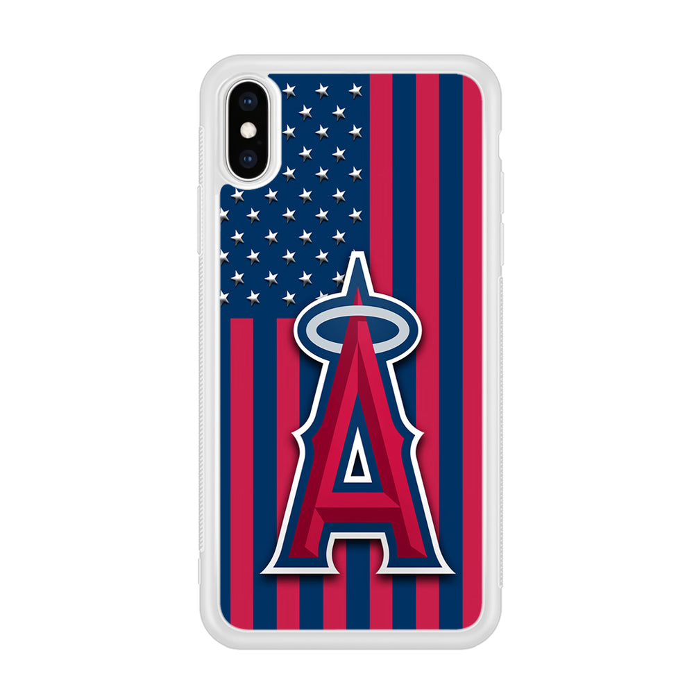 Baseball Los Angeles Angels MLB 001 iPhone Xs Max Case-Phone Case-Rubber White (2D Case)-Altracase