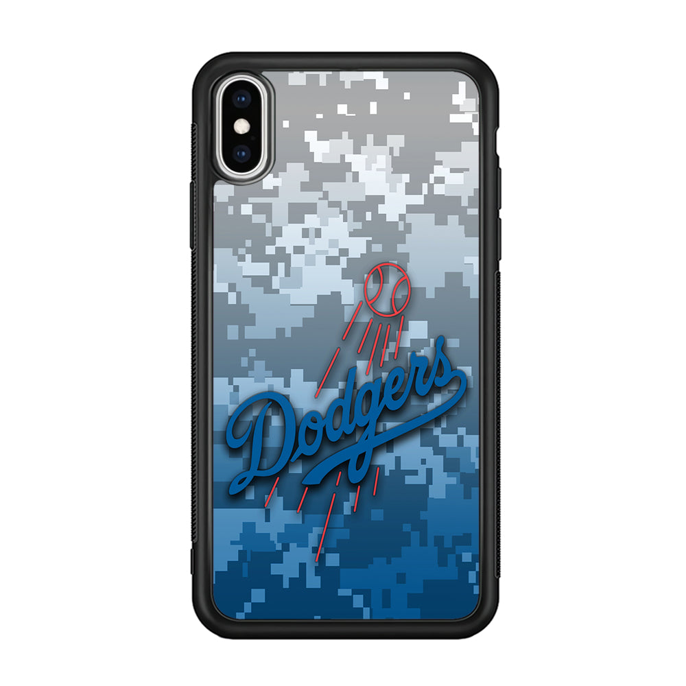 Baseball Los Angeles Dodgers MLB 001 iPhone X Case-Phone Case-Rubber Black (2D Case)-Altracase
