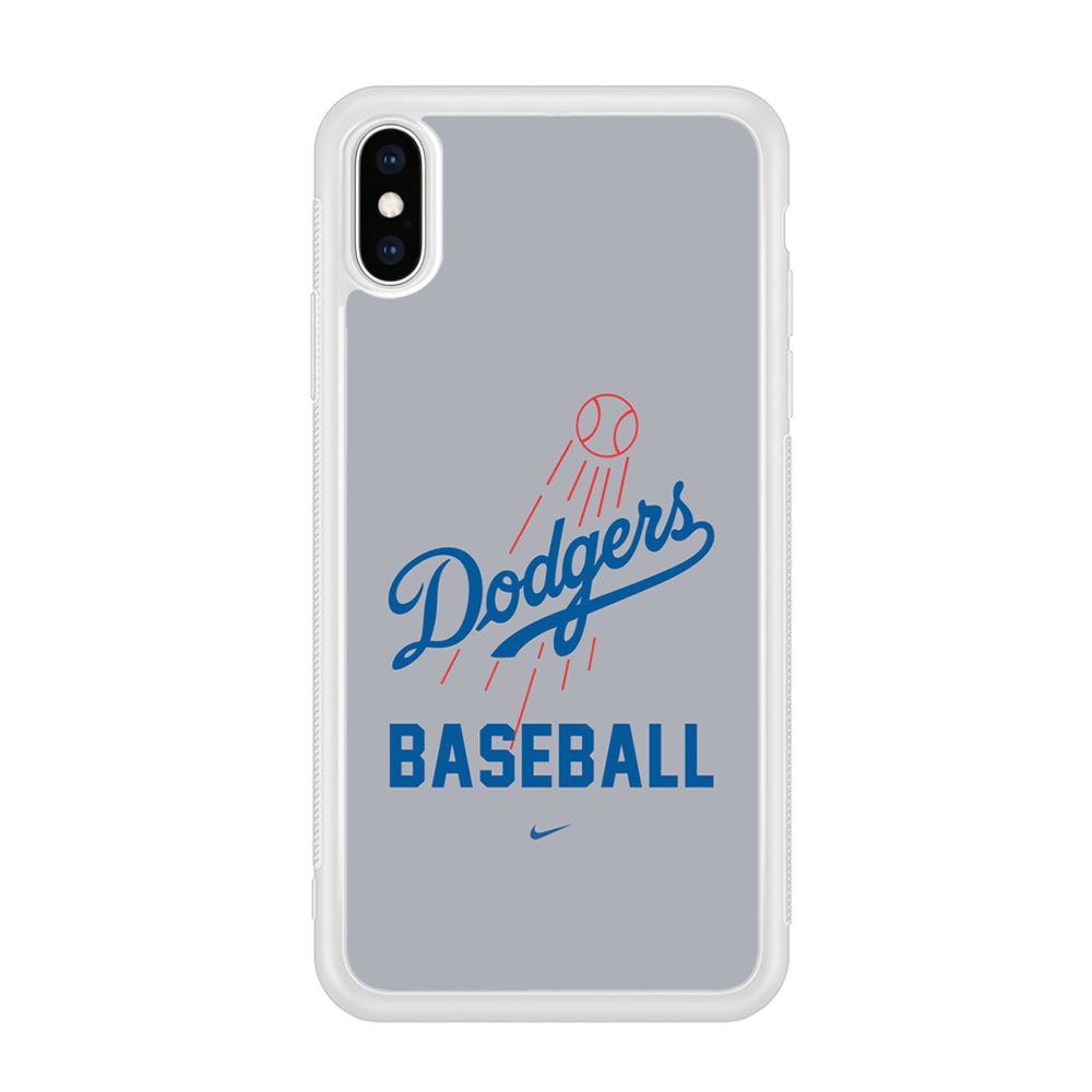 Baseball Los Angeles Dodgers MLB 002 iPhone Xs Max Case-Phone Case-Rubber White (2D Case)-Altracase