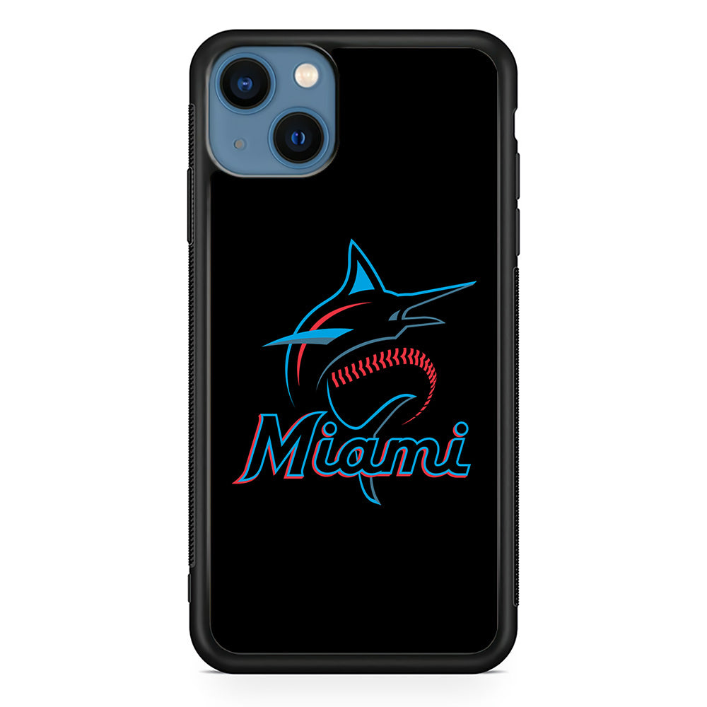 Baseball Miami Marlins MLB 001 iPhone 13 Case-Phone Case-Rubber Black (2D Case)-Altracase