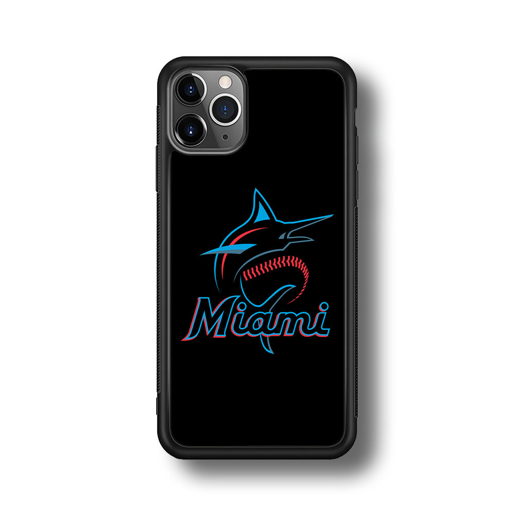 Baseball Miami Marlins MLB 001 iPhone 11 Pro Case-Phone Case-Rubber Black (2D Case)-Altracase