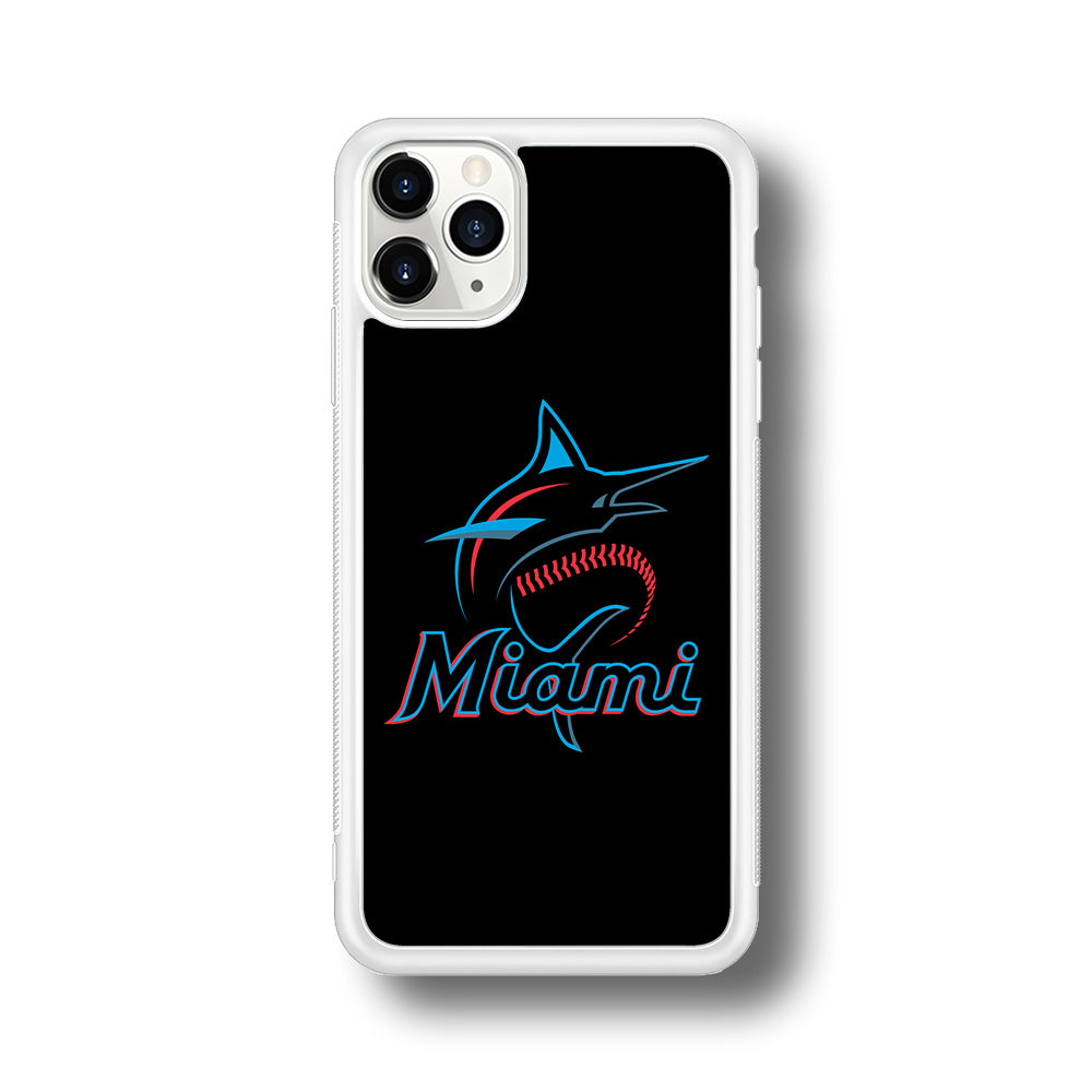 Baseball Miami Marlins MLB 001 iPhone 11 Pro Case-Phone Case-Rubber White (2D Case)-Altracase