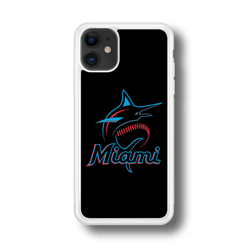 Baseball Miami Marlins MLB 001 iPhone 11 Case-Phone Case-Rubber White (2D Case)-Altracase