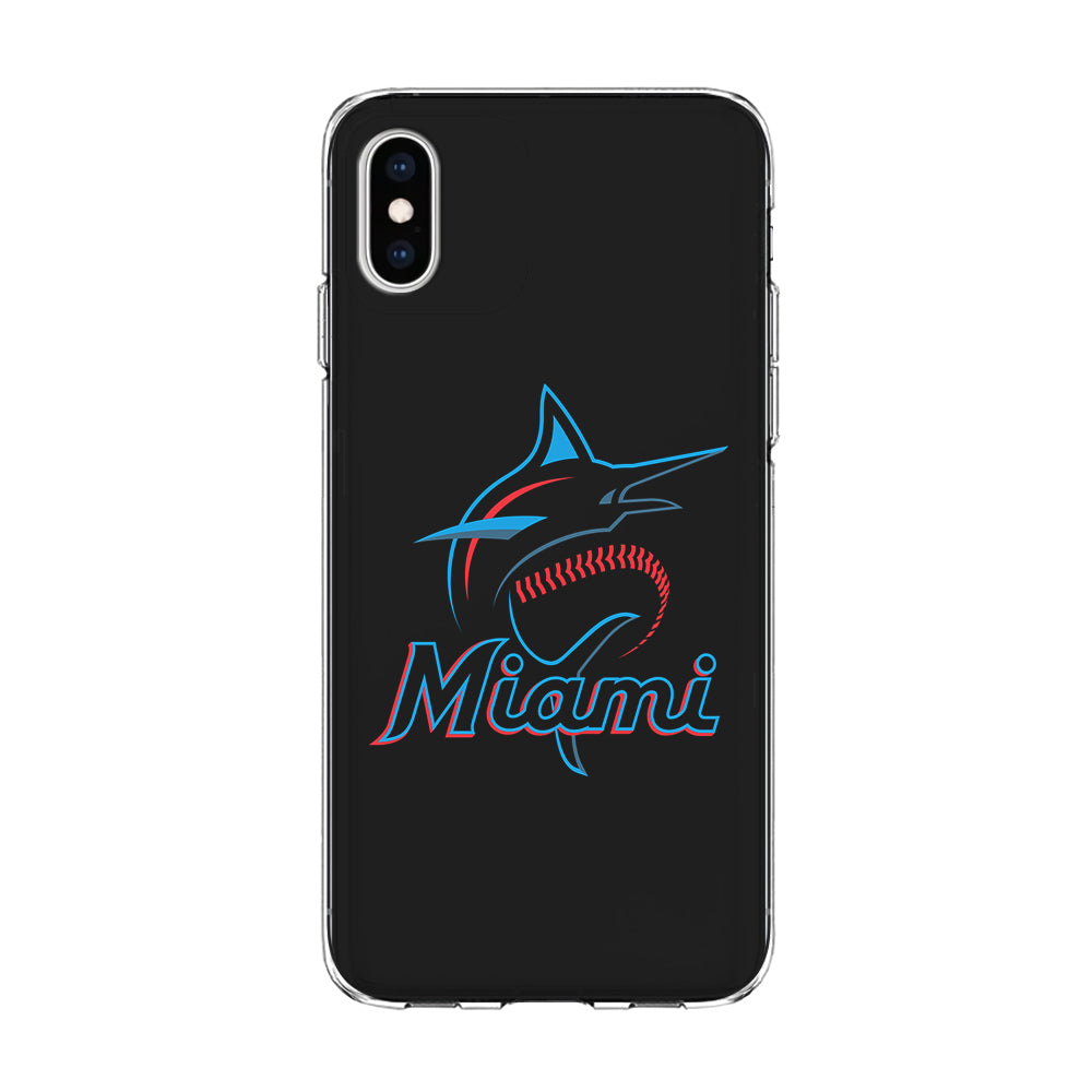 Baseball Miami Marlins MLB 001 iPhone Xs Max Case-Phone Case-Clear Soft Case-Altracase