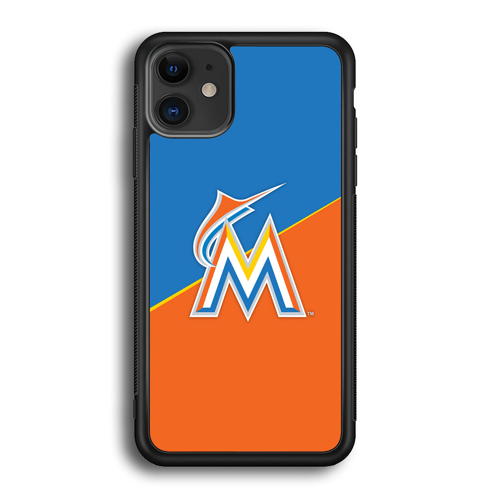 Baseball Miami Marlins MLB 002 iPhone 12 Case-Phone Case-Rubber Black (2D Case)-Altracase