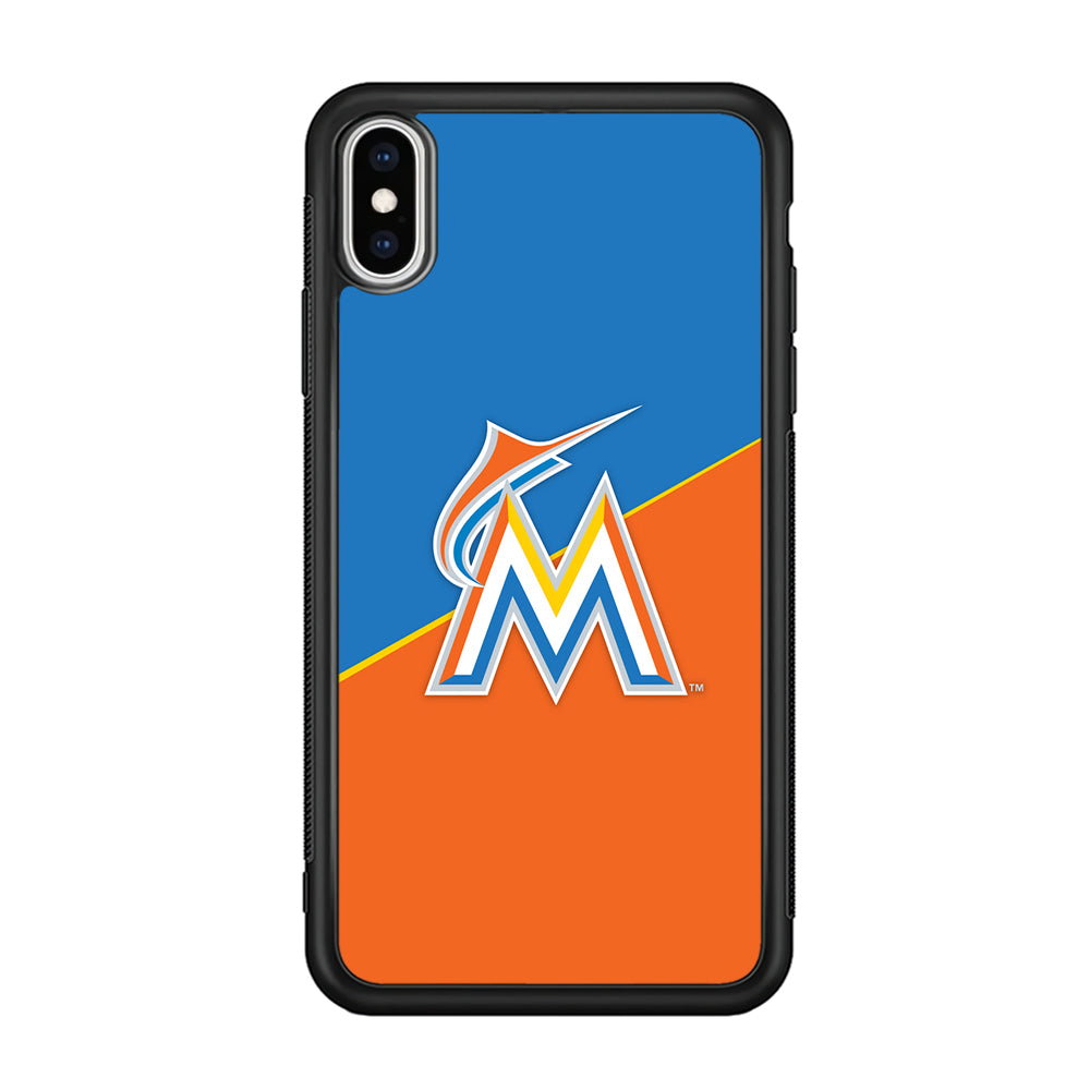 Baseball Miami Marlins MLB 002 iPhone Xs Max Case-Phone Case-Rubber Black (2D Case)-Altracase