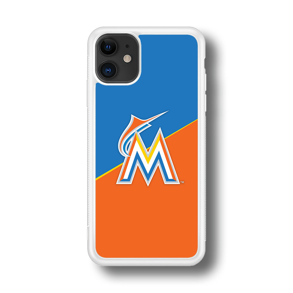 Baseball Miami Marlins MLB 002 iPhone 11 Case-Phone Case-Rubber White (2D Case)-Altracase