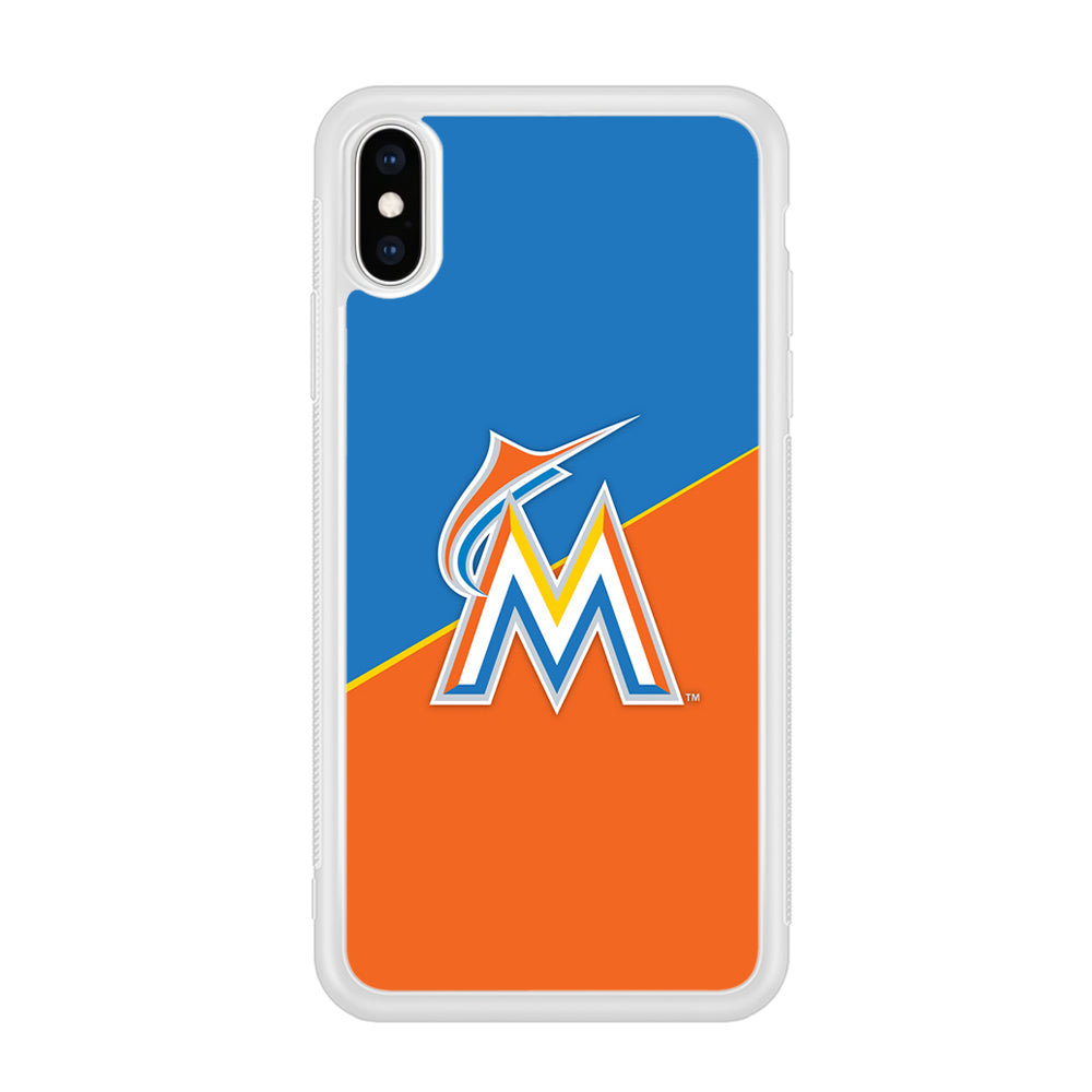 Baseball Miami Marlins MLB 002 iPhone Xs Max Case-Phone Case-Rubber White (2D Case)-Altracase