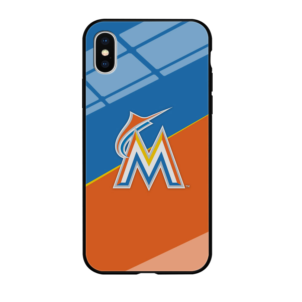 Baseball Miami Marlins MLB 002 iPhone Xs Case-Phone Case-Tempered Glass Case-Altracase