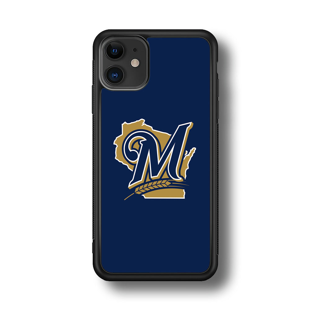Baseball Milwaukee Brewers MLB 001 iPhone 11 Case-Phone Case-Rubber Black (2D Case)-Altracase