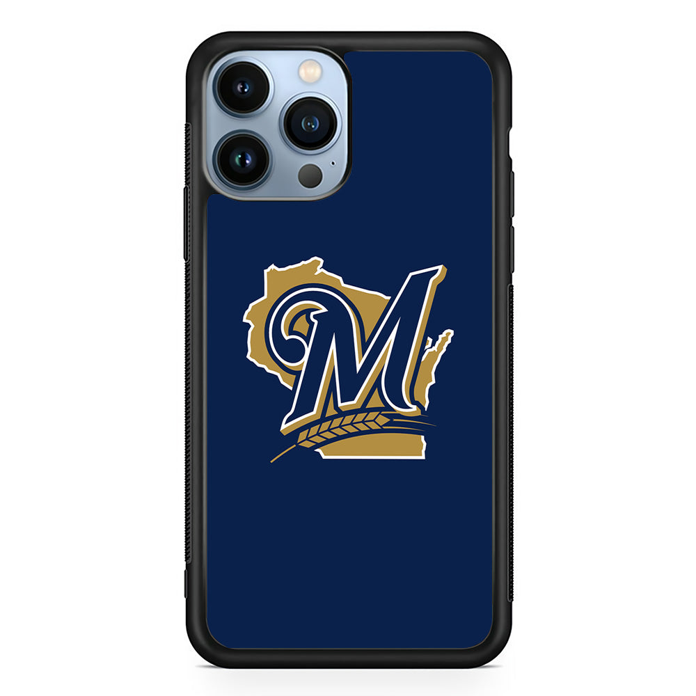 Baseball Milwaukee Brewers MLB 001 iPhone 15 Pro Case-Phone Case-Rubber Black (2D Case)-Altracase