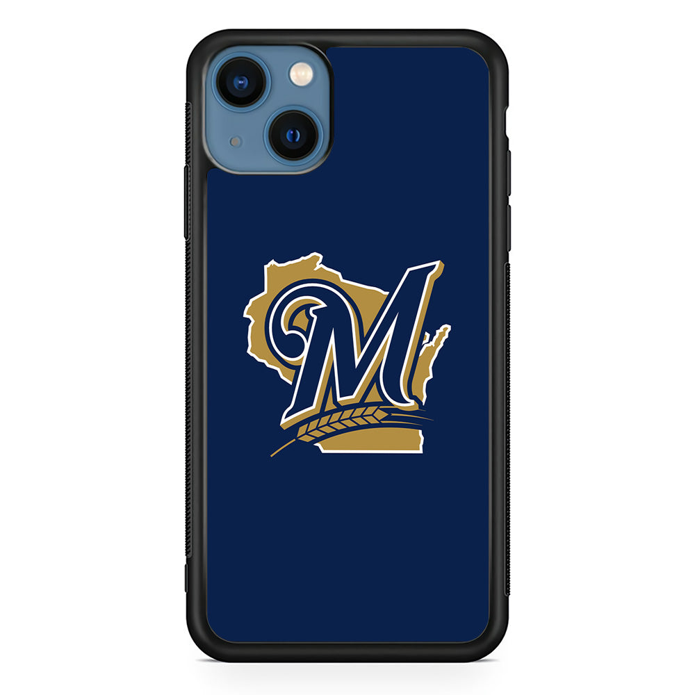 Baseball Milwaukee Brewers MLB 001 iPhone 13 Case-Phone Case-Rubber Black (2D Case)-Altracase
