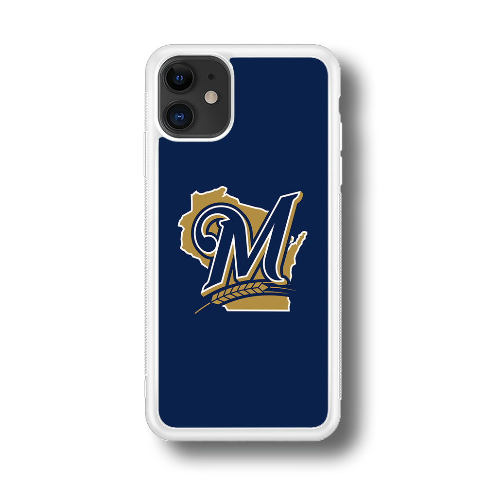 Baseball Milwaukee Brewers MLB 001 iPhone 11 Case-Phone Case-Rubber White (2D Case)-Altracase