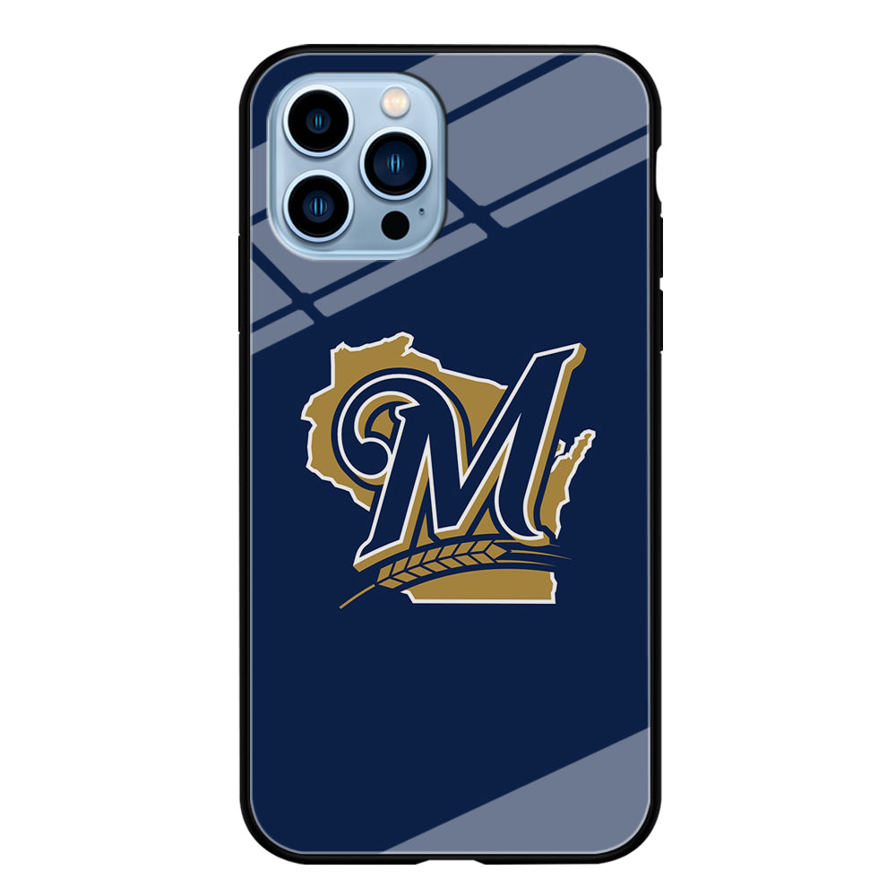 Baseball Milwaukee Brewers MLB 001 iPhone 15 Pro Max Case-Phone Case-Tempered Glass Case-Altracase